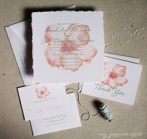 tropical orange destination wedding invitations and stationery