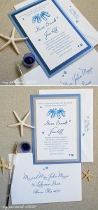 blue beach wedding invitations