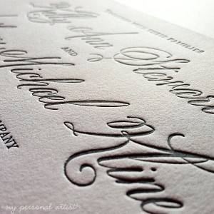 letterpress wedding invitations gray