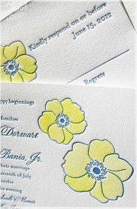 hand painted letterpress invitations