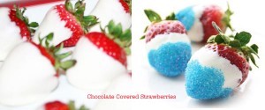 July 4th white chocolate covered strawberries