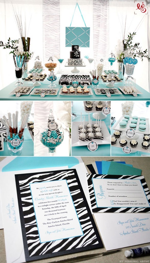 Unique zebra invitations and party ideas at MyPersonalArtist.com