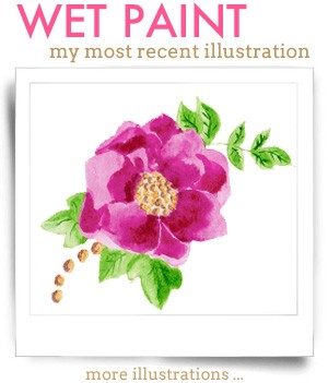 custom invitation watercolor painted illustrations