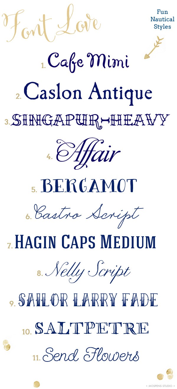 Nautical fonts | Mospens Studio