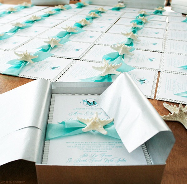 Handmade hawaiian wedding invitations