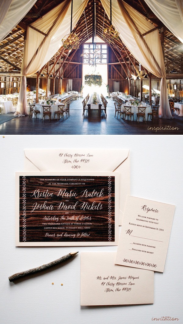 Rustic Farm Wedding Invitations Customizable