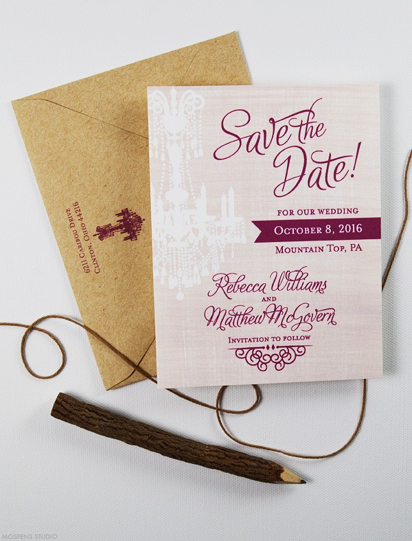 Rustic wedding watercolor save the dates | www.mospensstudio.com