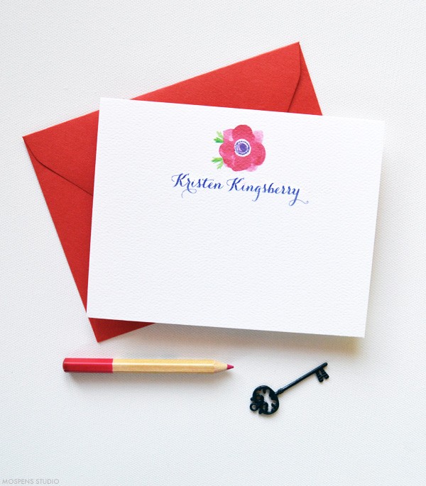 Red Personalized Thank You Notes | www.mospensstudio.com