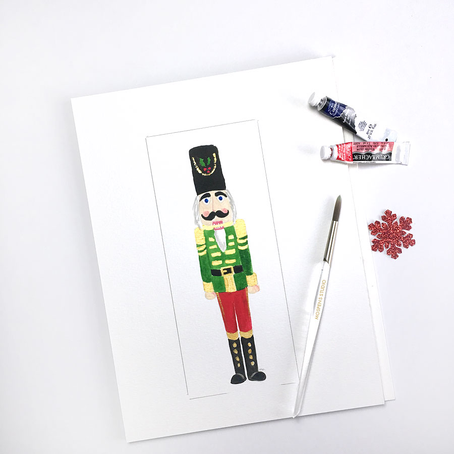 Custom christmas cards with hand-painted watercolor illustrations. - www.mospensstudio.com