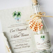Beach wedding invitation paper