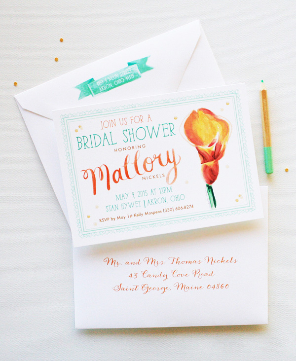 ... | Bridal Shower Invitations | Orange calla bridal shower invitation