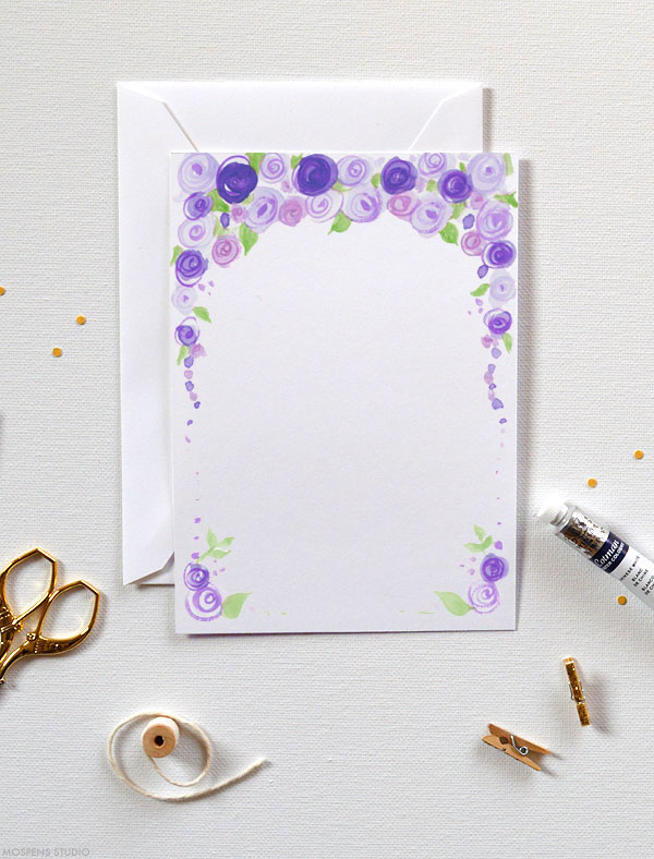 Watercolor Purple Flowers DIY Printable Invitations - www.mospensstudio.com
