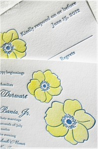 hand painted letterpress invitations