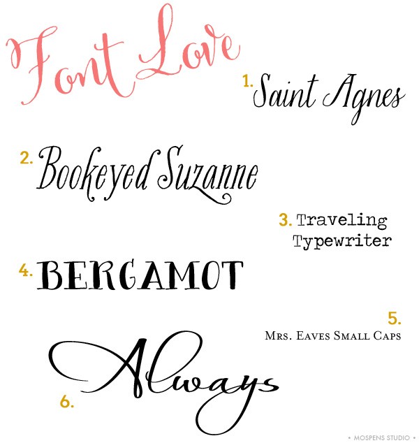 Font Love Series #2 - Mospens Studio Custom Wedding ...