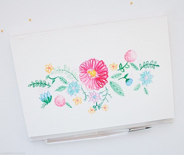 Hand-painted vintage watercolor flowers | Mospens Studio