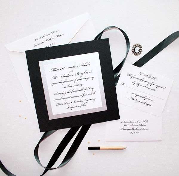 Elegant Black Wedding Invitations 3