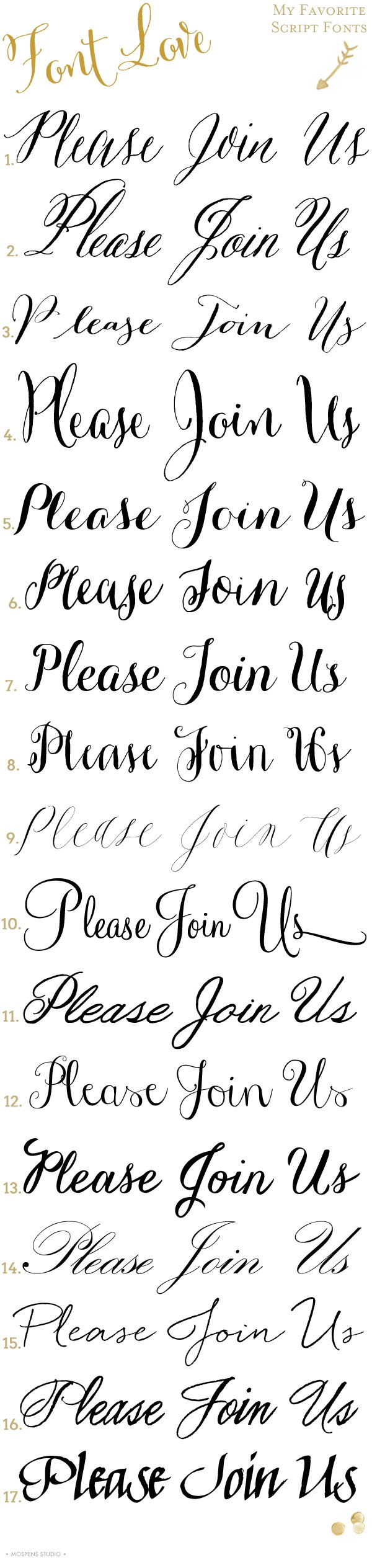 17 Script Fonts you will love for custom invitations by designer Michelle Mospens | www.mospensstudio.com