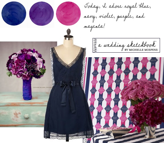 Blue, Pink, Purple Wedding Colors