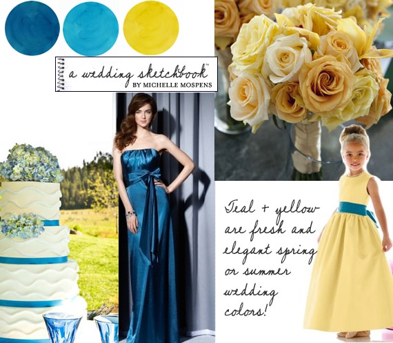 Teal + Yellow Wedding Colors