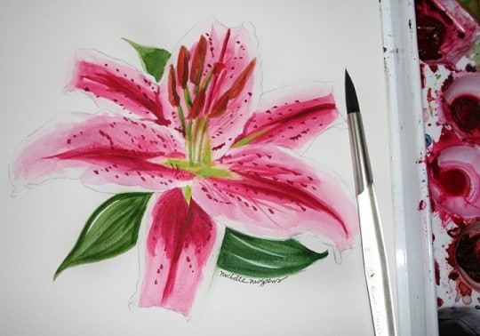 WET PAINT! Brand New Stargazer Lily Wedding Invitations Art