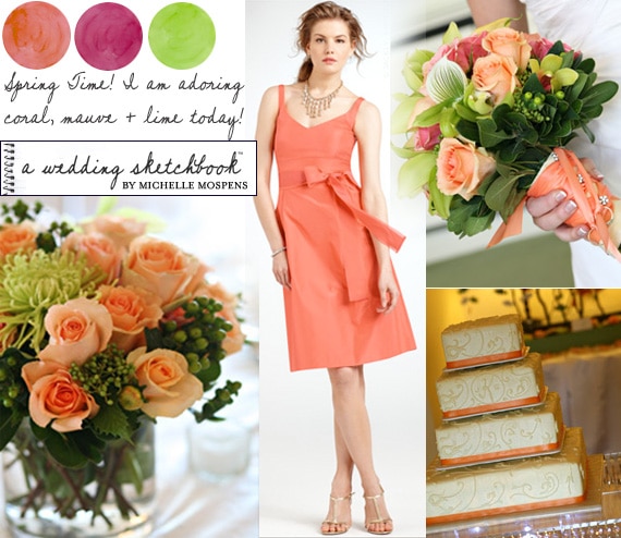 Perfect for Your Spring Wedding :: Coral, Mauve + Lime Green