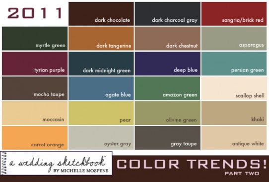 2011 Wedding Color Trends ~ Part Two