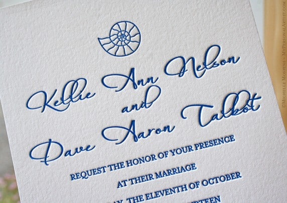 Hand Drawn Letterpress Invitations