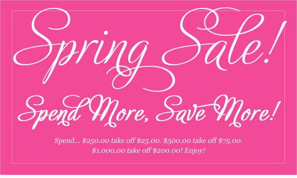 Spring Sale!