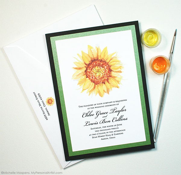 Sunflower Wedding Invitations and Stationery