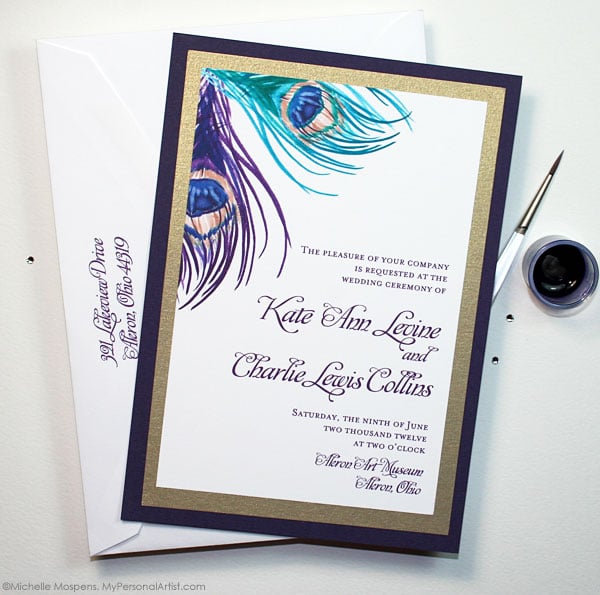 Peacock Feather Wedding Invitations and Stationery