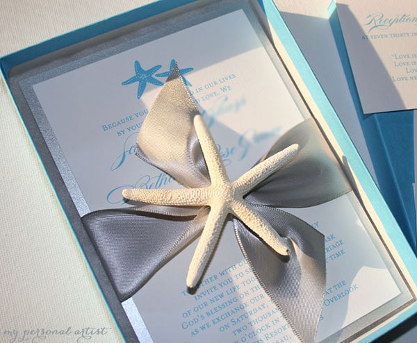 Starfish Boxed Wedding Invitations