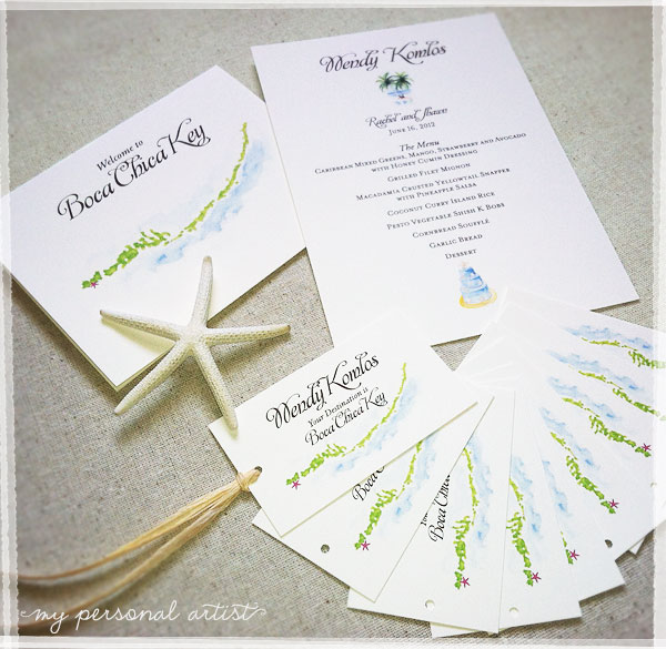 Unique Beach Wedding Place Cards