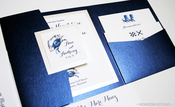 Chesapeake Bay Blue Crab Wedding Invitations