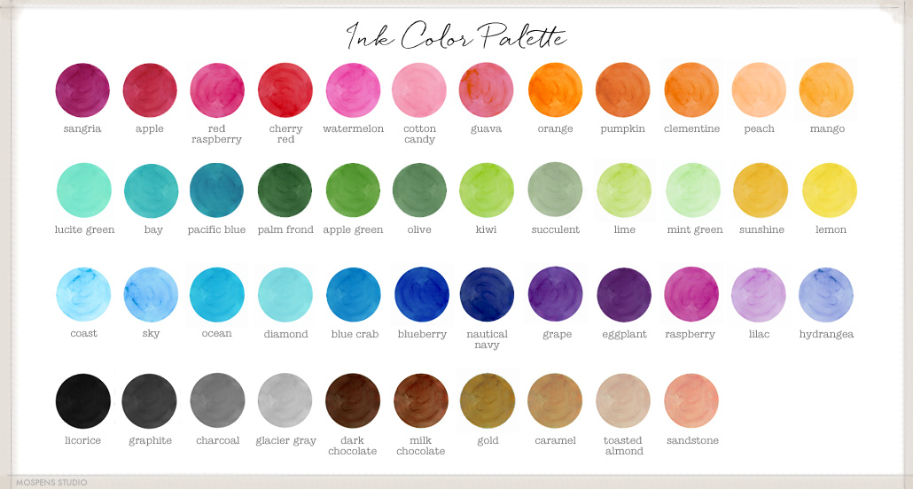 Ink Colors Chart