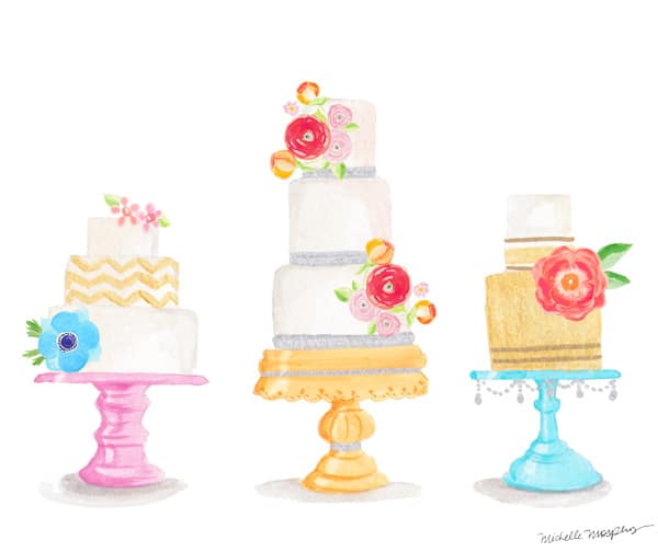 Watercolor Cake Personalized Stationery