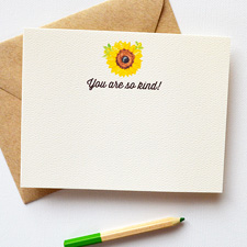 Folk art-inspired sunflower thank you cads | www.mospensstudio.com