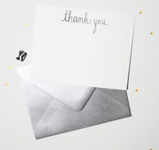 Silver gray thank you cards | Mospens Studio