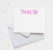 Hot pink thank you cards | Mospens Studio