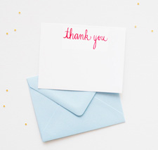 Light blue and red thank you cards | Mospens Studio