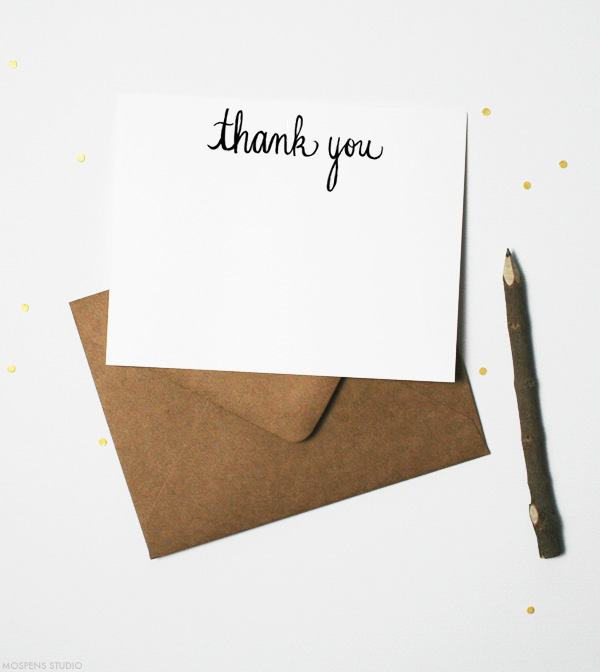 Rustic Chic Thank You Cards | Mospens Studio