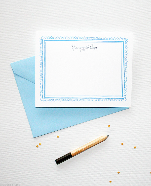 Vintage blue thank you cards | Mospens Studio