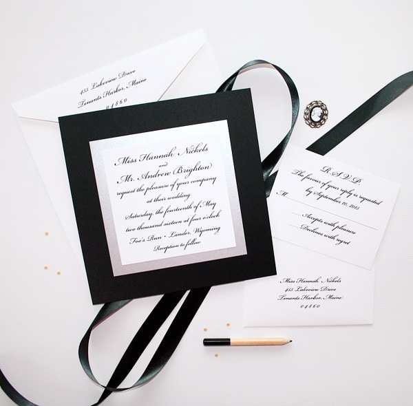 Elegant Black and White Wedding Invitations