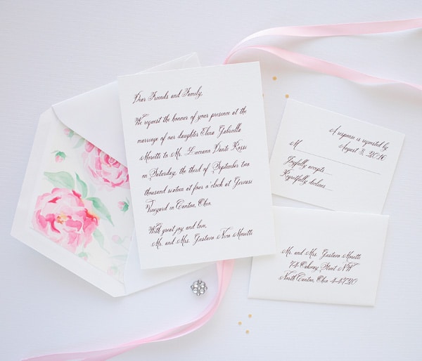 Vintage-Inspired Watercolor Wedding Invitations