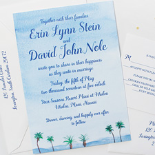 Watercolor Beach Wedding Invitations