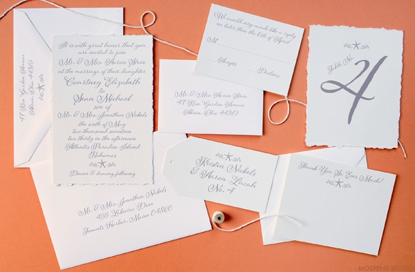 Elegant Beach Wedding Invitations