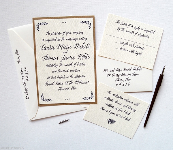 Vintage-Inspired Rustic Wedding Invitations