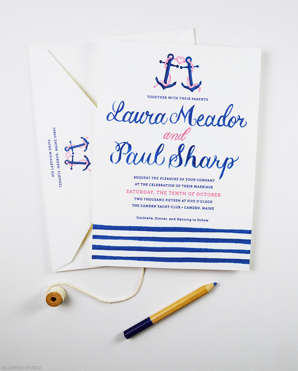 Nautical Wedding Invitations With Anchor