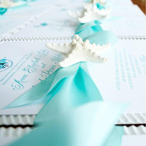 Beautiful Boxed Beach Wedding Invitation