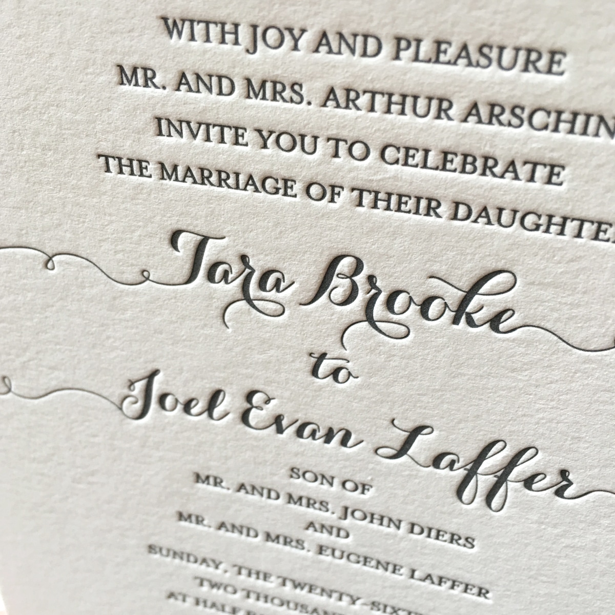 Elegant letterpress wedding invitations. www.mospensstudio.com