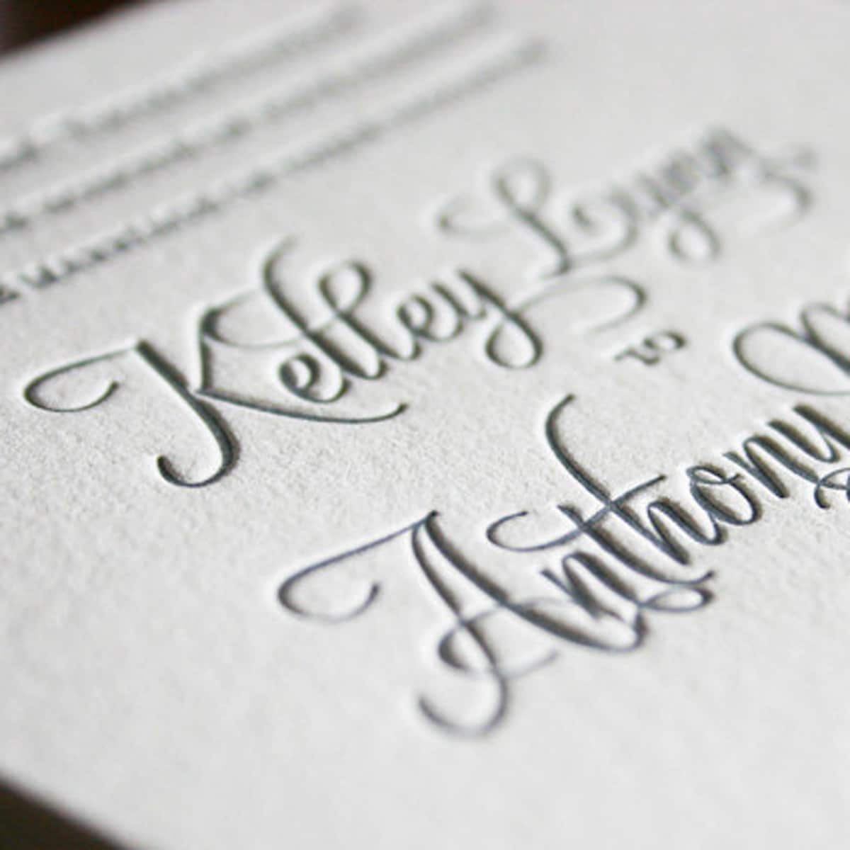 Elegant wedding invitations with letterpress printing. www.mospensstudio.com
